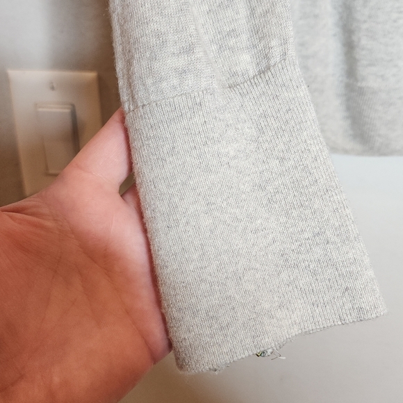 J. Crew Merino Wool Grey Turtleneck Ruffle Sweater Zip Cuffs Size Medium - Picture 5 of 16